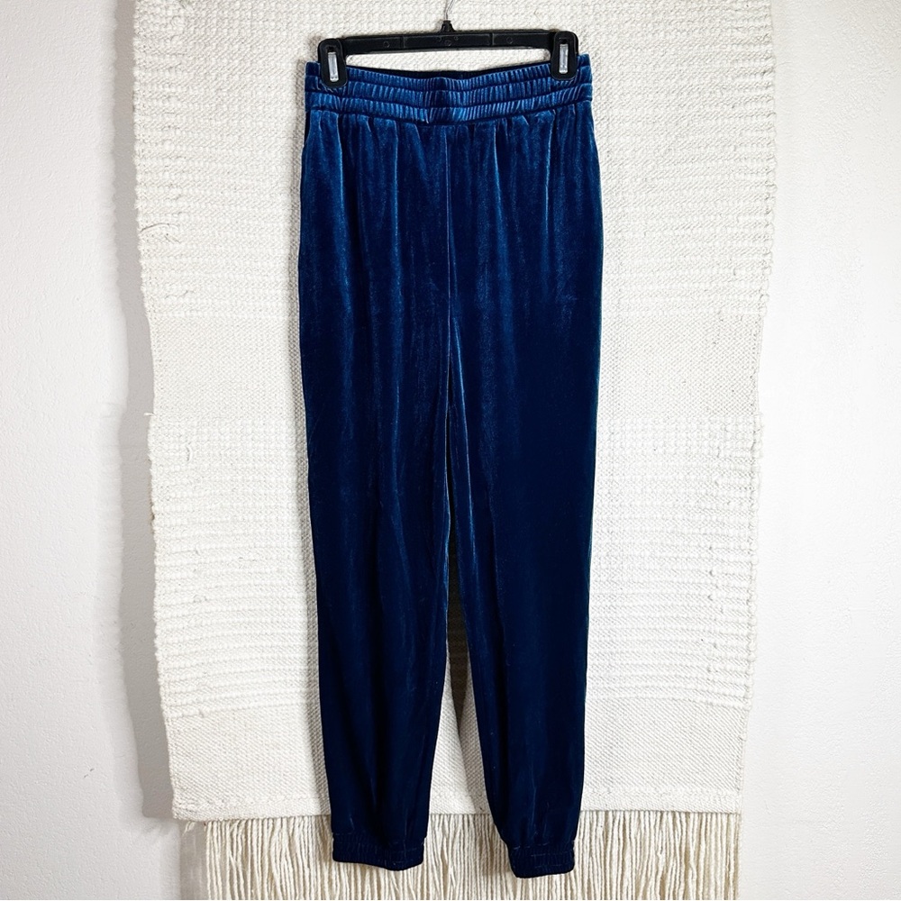 BALTIC BORN teal blue Archie velvet jogger pants XS NEW